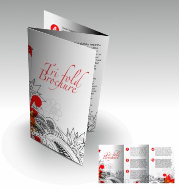 Tri-fold brochure design clipart