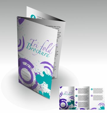 Tri-fold brochure design clipart