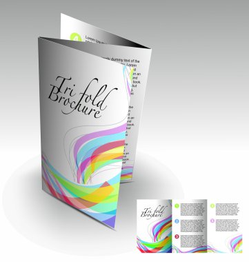 Tri-fold brochure design clipart