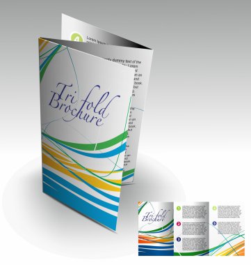 Tri-fold brochure design clipart