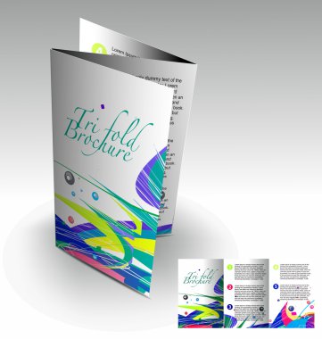 Tri-fold brochure design clipart