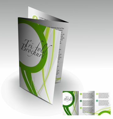 Tri-fold brochure design clipart