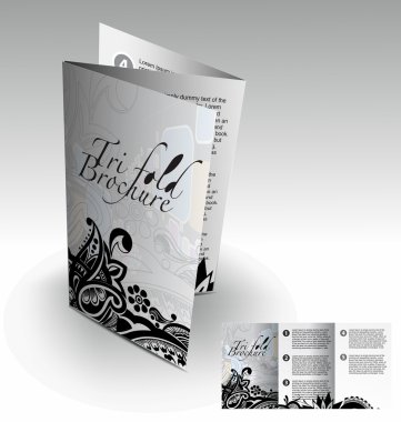 Tri-fold brochure design clipart