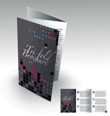 Tri-fold brochure design clipart