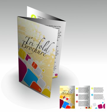 Tri-fold brochure design clipart