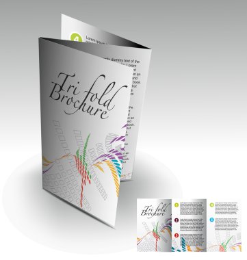 Tri-fold brochure design clipart