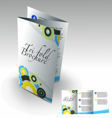 Tri-fold brochure design clipart