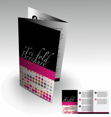 Tri-fold brochure design clipart