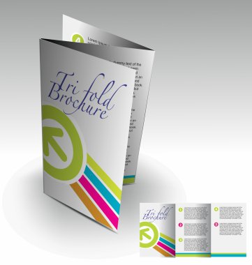 Tri-fold brochure design clipart