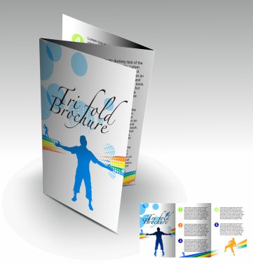 Tri-fold brochure design clipart