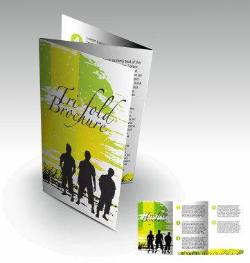 Tri-fold brochure design clipart