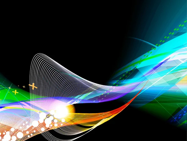 Ligne d'onde colorée abstraite — Image vectorielle