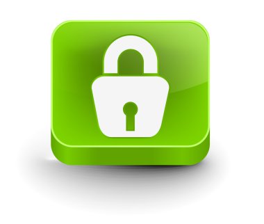 3d glossy lock icon clipart