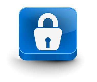 3d glossy lock icon clipart