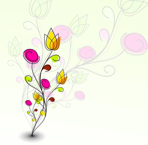 Modèle abstrait de fleurs de printemps colorées — Image vectorielle