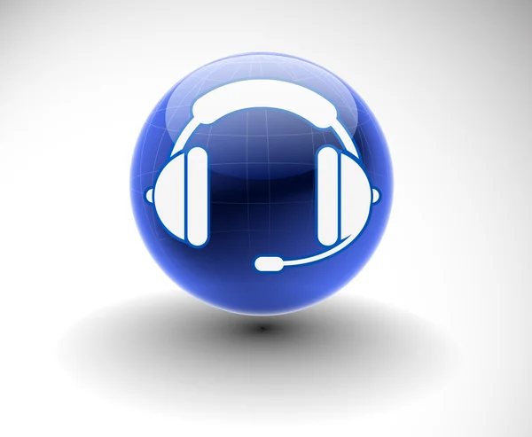 Kulaklýklý mikrofon seti web simgesi — Stok Vektör