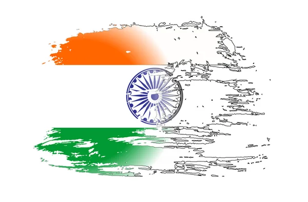 Grunge drapeau de l'Inde — Image vectorielle