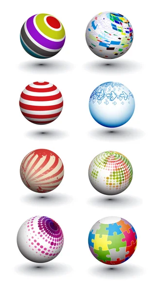 Conjunto de esferas de diseño colorido — Vector de stock
