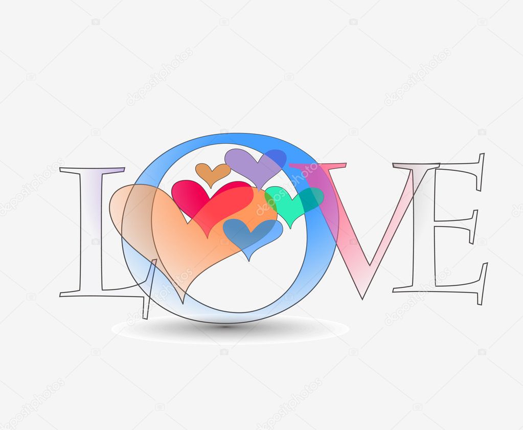 Abstract colorful love background