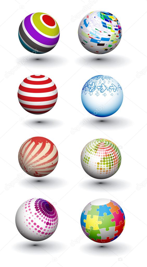 Set of colorful spheres design