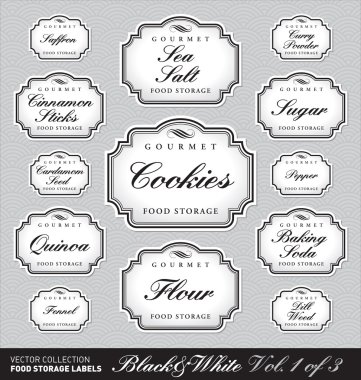 Ornate food storage labels vol1 (vector) clipart