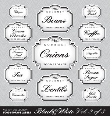 Ornate food storage labels vol2 (vector) clipart