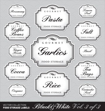 Ornate food storage labels vol3 (vector) clipart