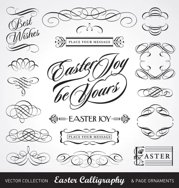 Easter calligraphy set (vector) — Stock Vector