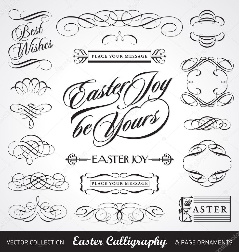 Easter calligraphy set (vector)