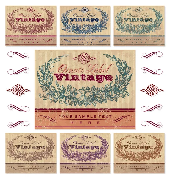 Vintage etiketter set (vektor) — Stock vektor