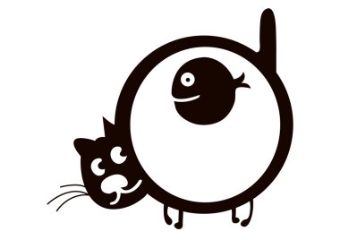 Full cat. Vector illustration clipart