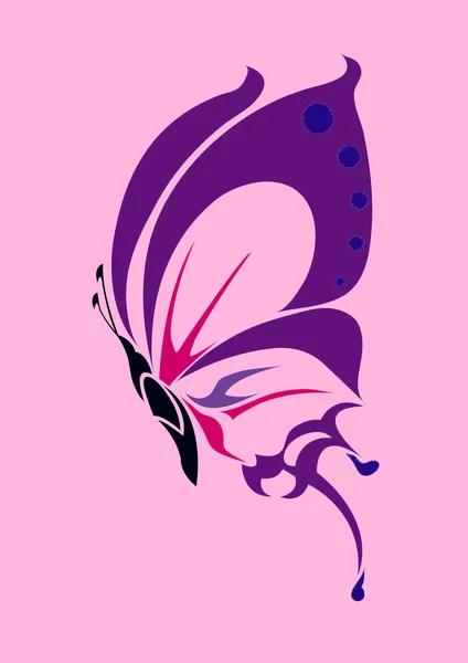 Mariposa rosa — Vector de stock