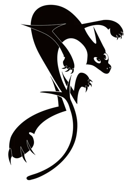 あなたのデザインのための怒っている黒い猫 — ストックベクタ