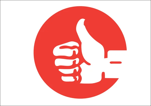 Röd tummen upp finger okej tecken. vektor illustration — Stock vektor