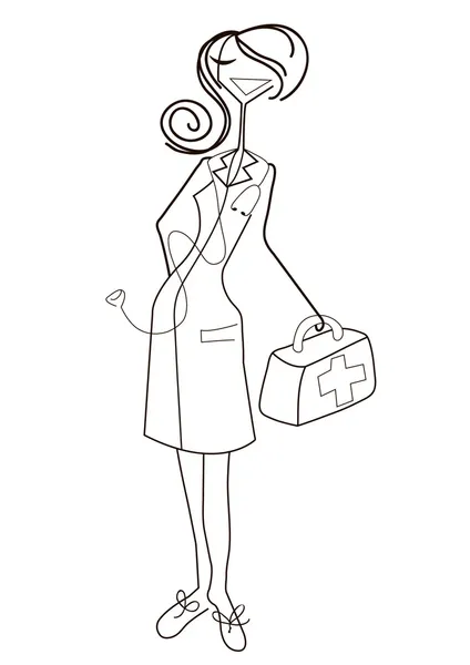Enfermeira dos desenhos animados — Vetor de Stock