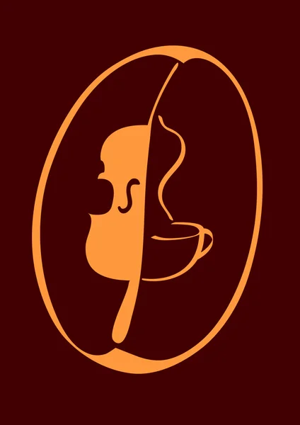 Symbool van koffie en een viool — Stockvector