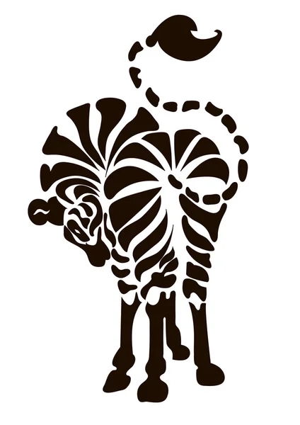 Zebra silhouet vector — Stockvector