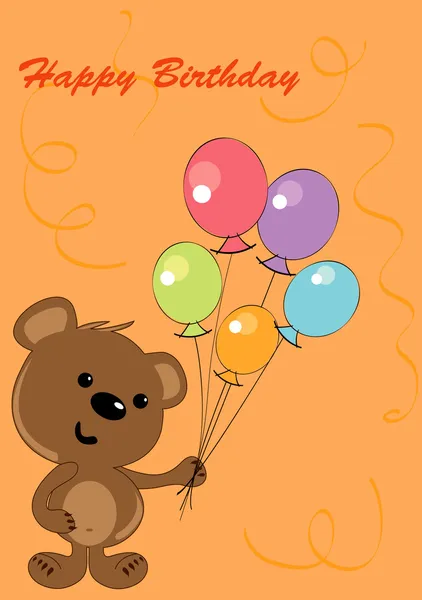 Тедді з повітряними кульками — стоковий вектор