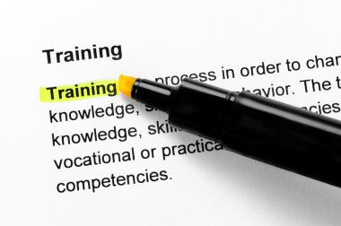 Training text highlighted in yellow clipart