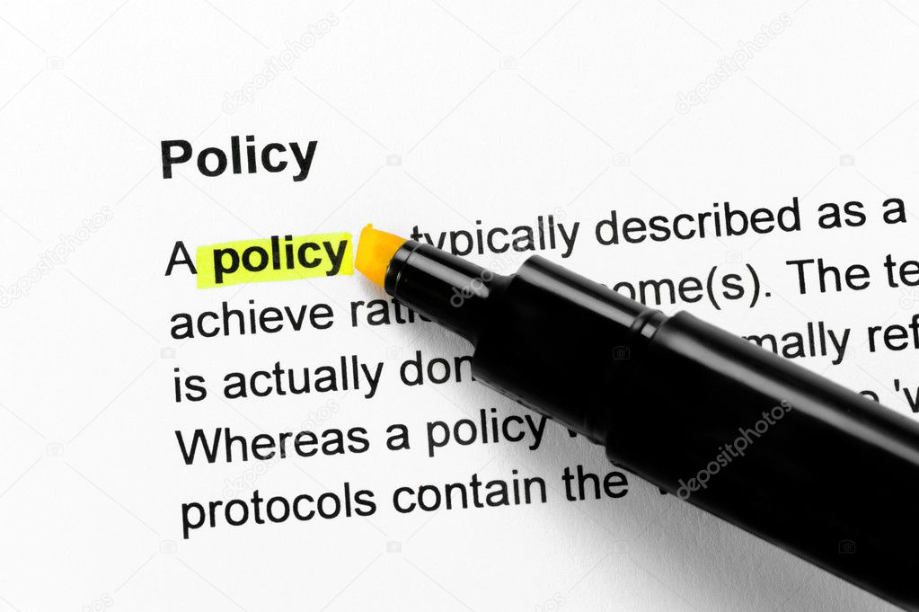 Policy text highlighted in yellow