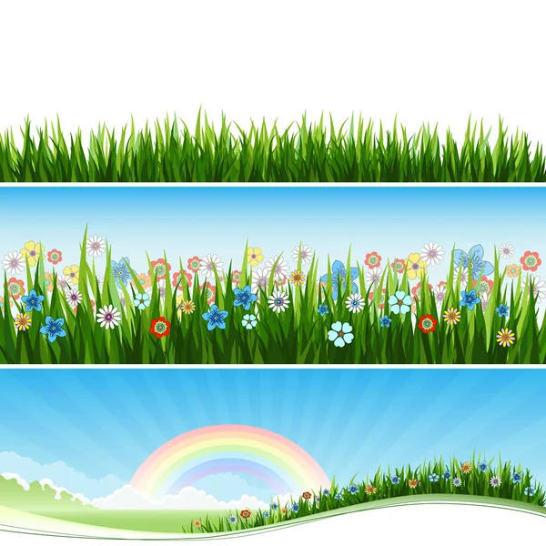 芝生および草のフィールド — ストックベクタ