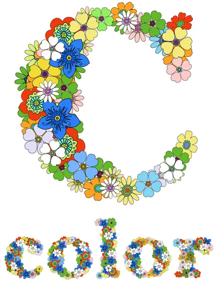 Couleur C floral — Image vectorielle