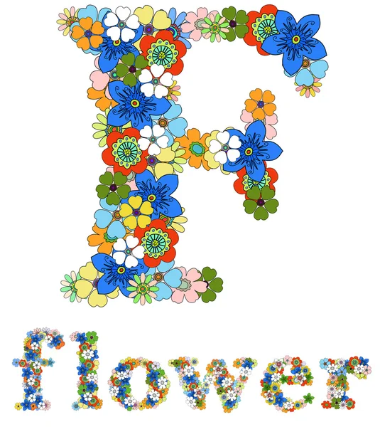 F motif floral de fleur — Image vectorielle