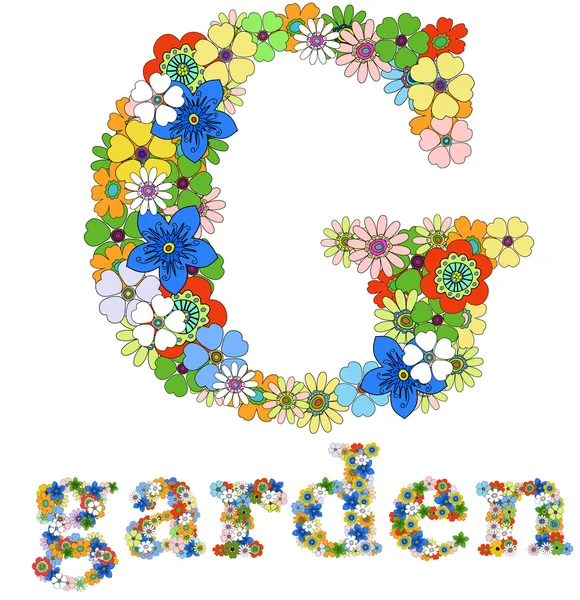 G κήπος λουλουδιών — Διανυσματικό Αρχείο