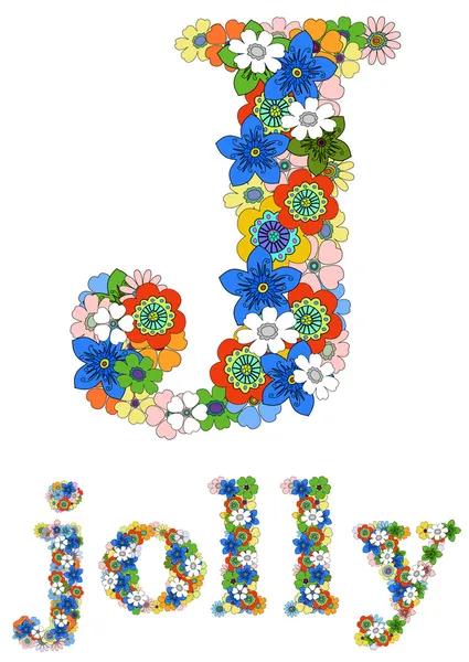 J joyeux floral — Image vectorielle