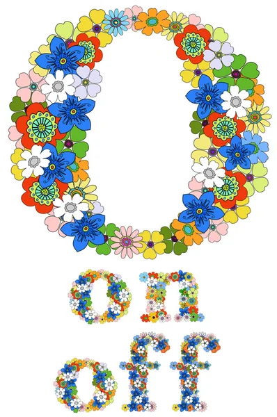 O on off floral pattern — Stock Vector