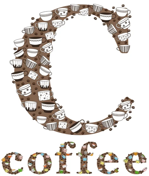 C 咖啡图案 — 图库矢量图片