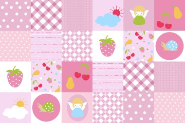 Baby patchwork pattern clipart