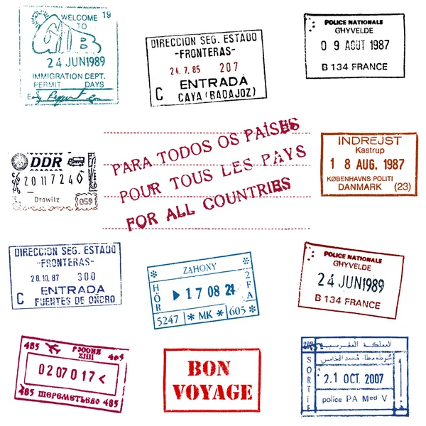 Σφραγίδες διαβατηρίου — Διανυσματικό Αρχείο