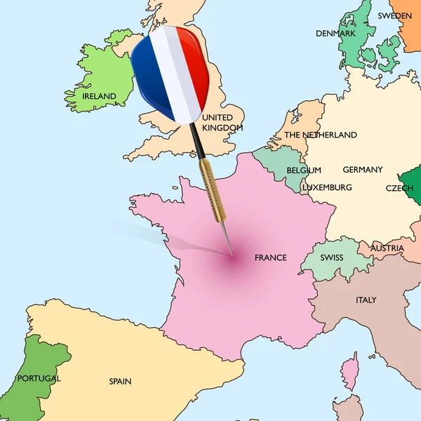 Harita Fransa — Stok Vektör